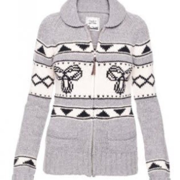 Aritzia TNA Sea To Sky 100% Lambswool Full Zip Sweater Cardigan - Size X Small - Picture 2 of 12